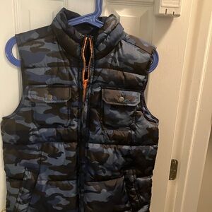 GAP Kids Reversible Blue and Black Puffer Vest with Quilted Padding